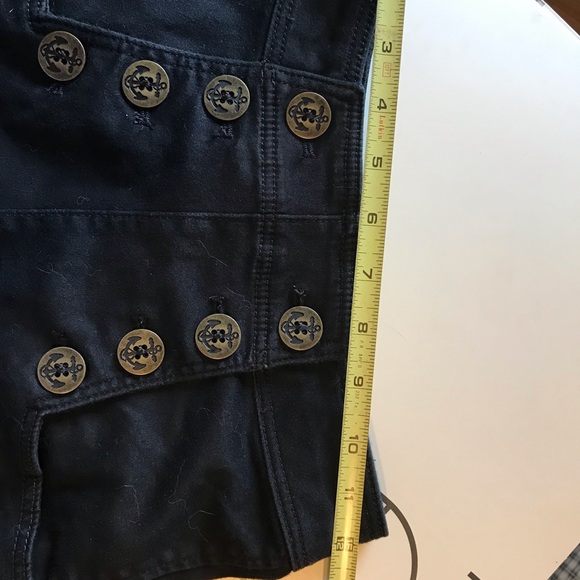 Express button front Black stretch sailor shorts size00 - Picture 4 of 6